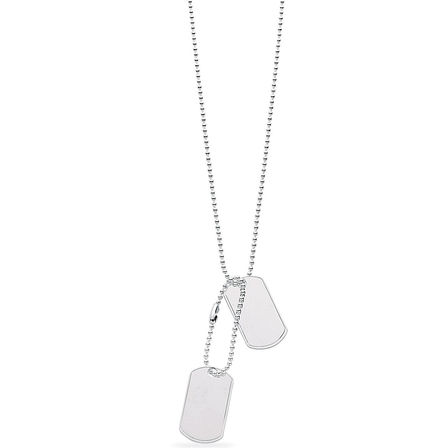 Silver Dog Tags 20" Chain - Fine Necklace - Certified Authentic - Swiss Made - UK Stock – Luxury Jewellery by Imperial